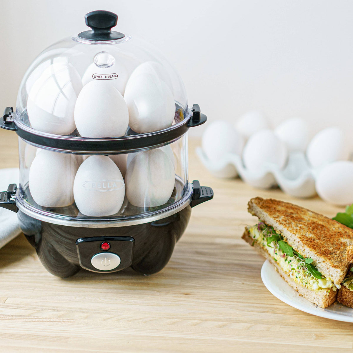 12 Egg Double Tier Cooker – Bella Housewares