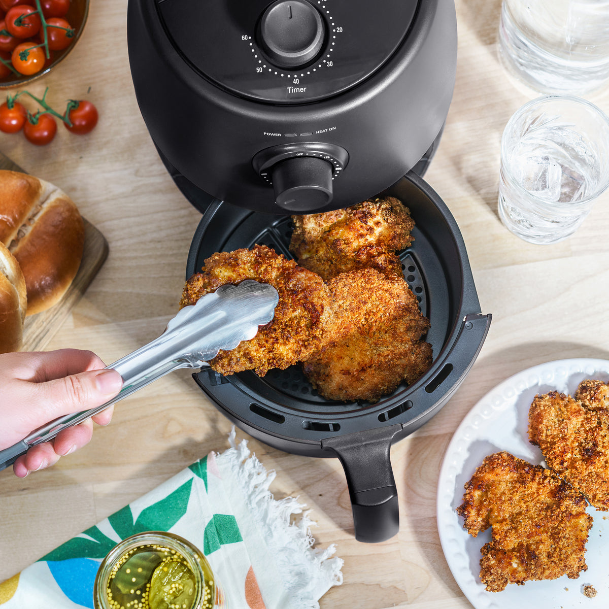 Mini Air Fryer, /2.1qt Manual Air Fryer Oven And 5-in-1