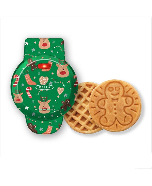 Dash Holiday Mini Waffle Maker Set 4 Heart Gingerbread Christmas