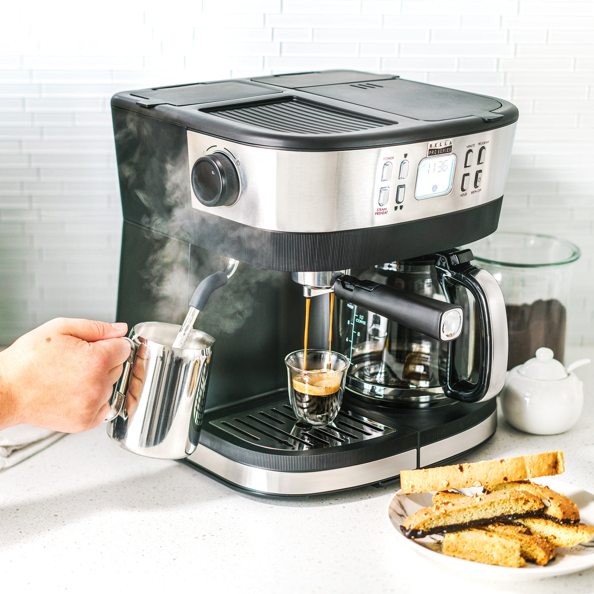 Dual Brew 10-Cup Coffee Maker and Espresso Machine Maker Combo