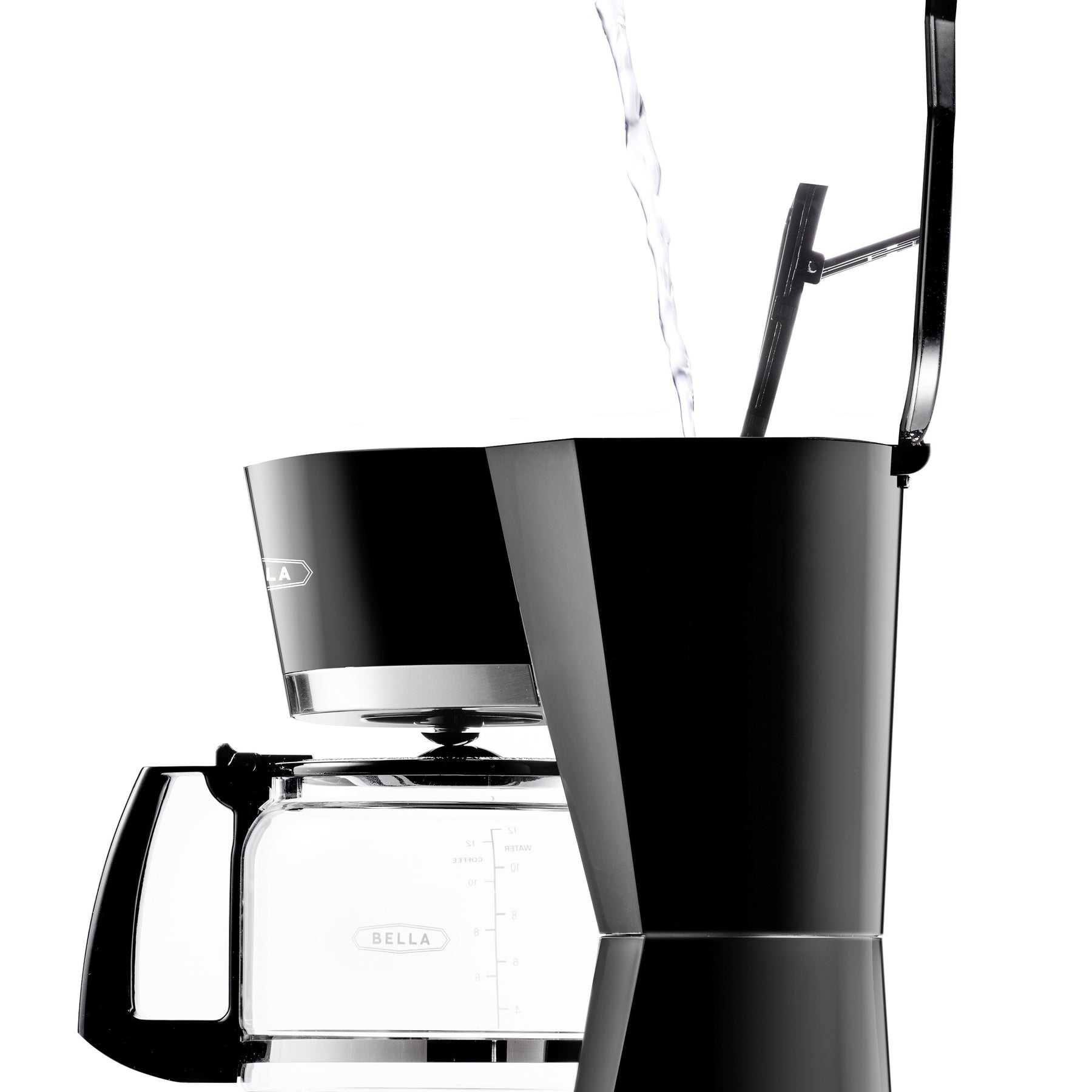 Bella 12-Cup Glass-Carafe Black Drip Coffee Maker - Black