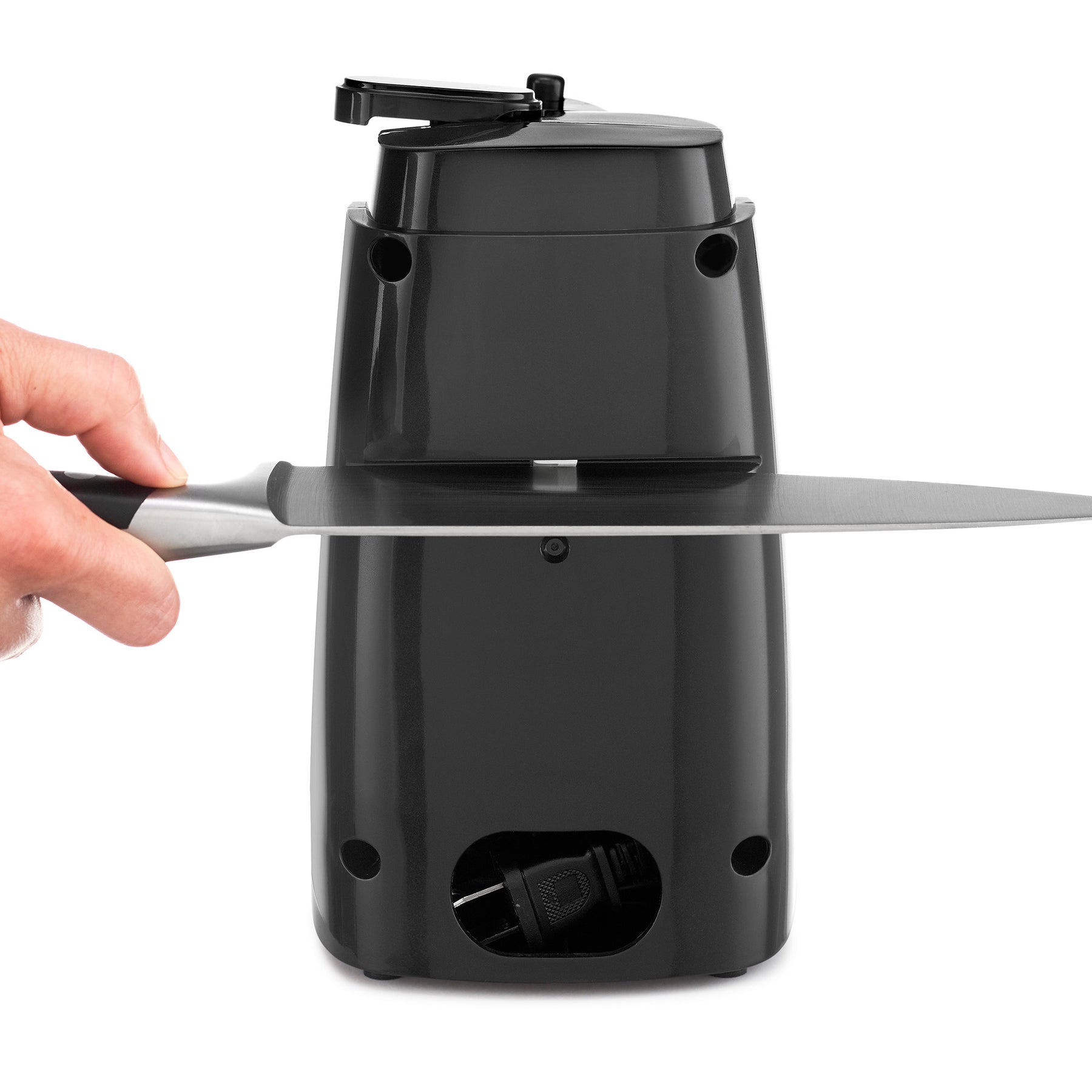  BELLA Electric Can Opener and Knife Sharpener, Multifunctional  Jar and Bottle Opener with Removable Cutting Lever and Cord Storage,  Stainless Steel Blade, Black : Home & Kitchen