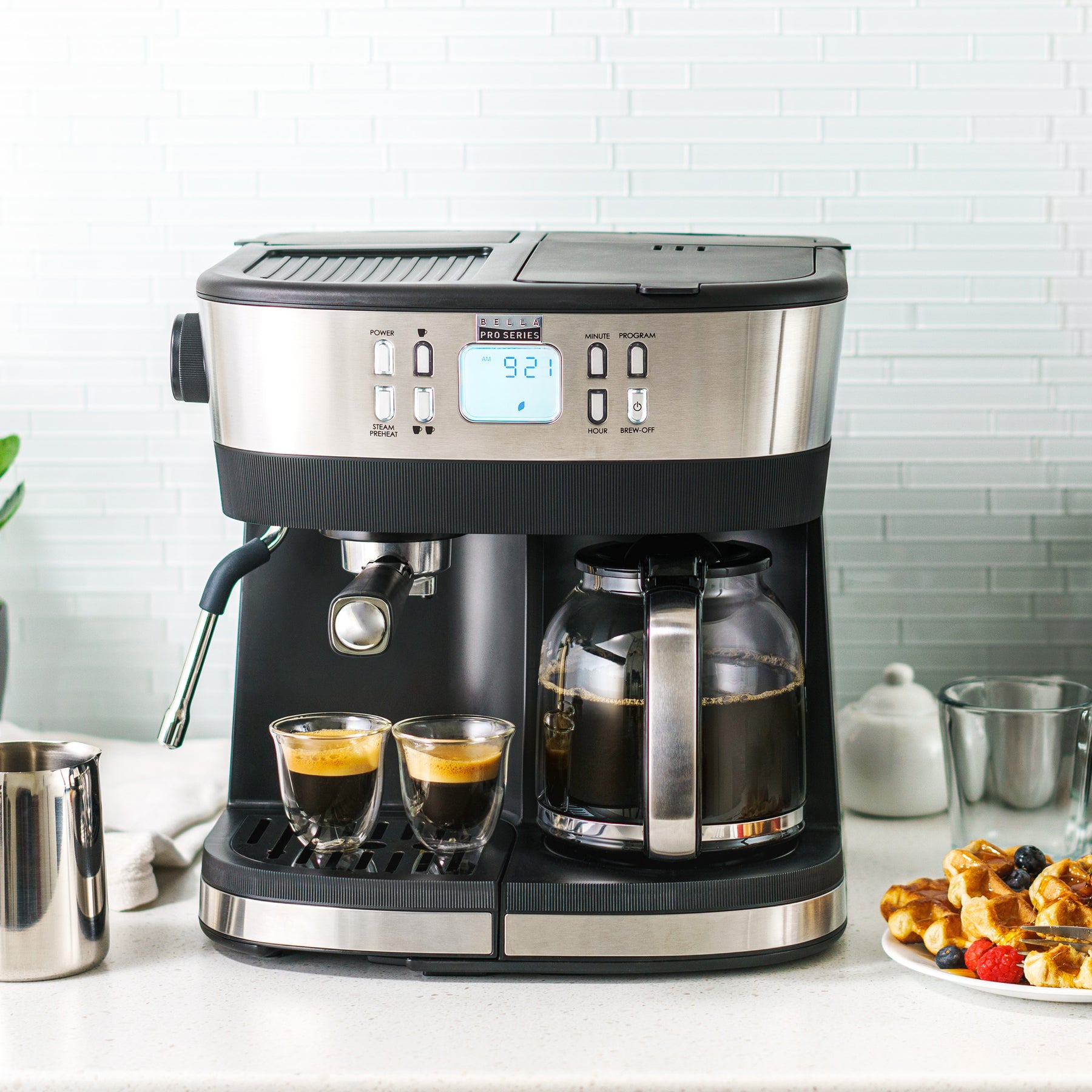 Bella Pro Series Combo 19-Bar Espresso and 10-Cup Drip Coffee Maker  Stainless Steel 90103 - Best Buy