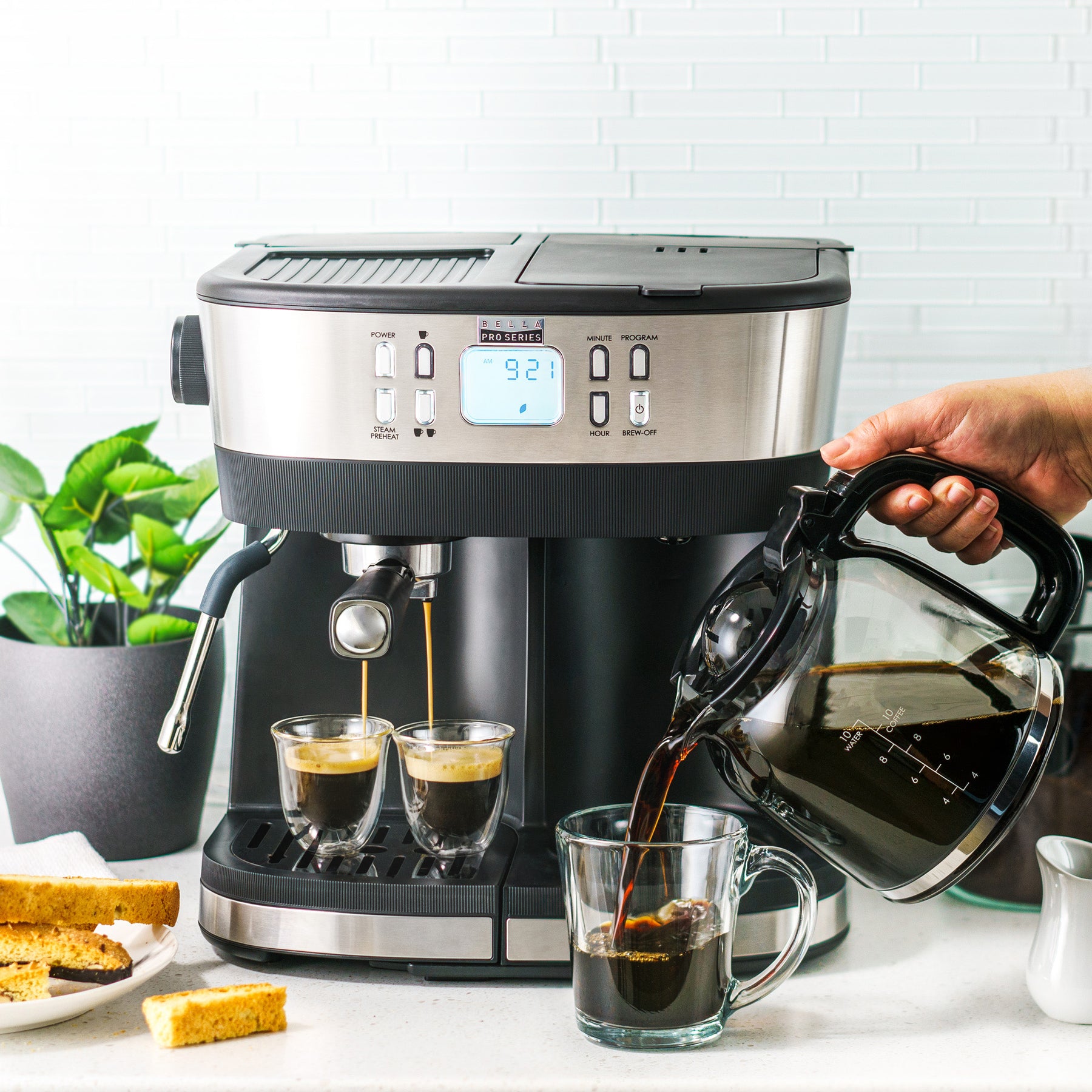 Combo 19 Bar Espresso & 10 Cup Drip Coffee Maker Black: Home &  Kitchen